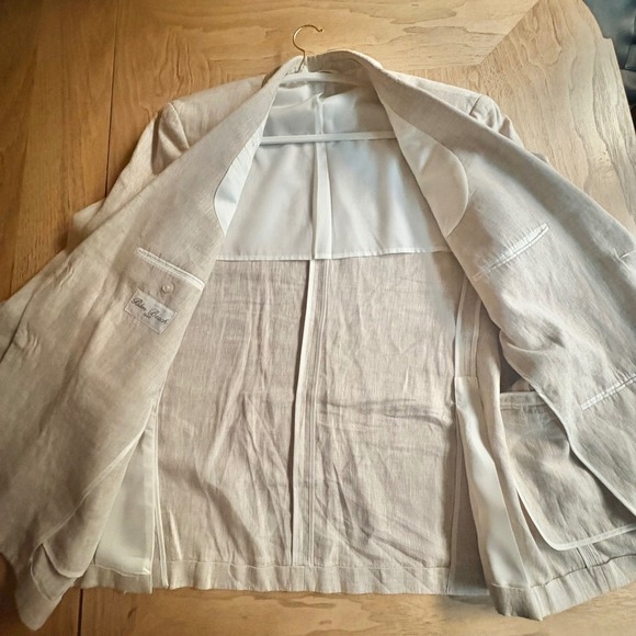 PALM BEACH Brock Natural Linen 2 Button Blazer Sport Coat Jacket Mens XL;48R EUC - Picture 6 of 12